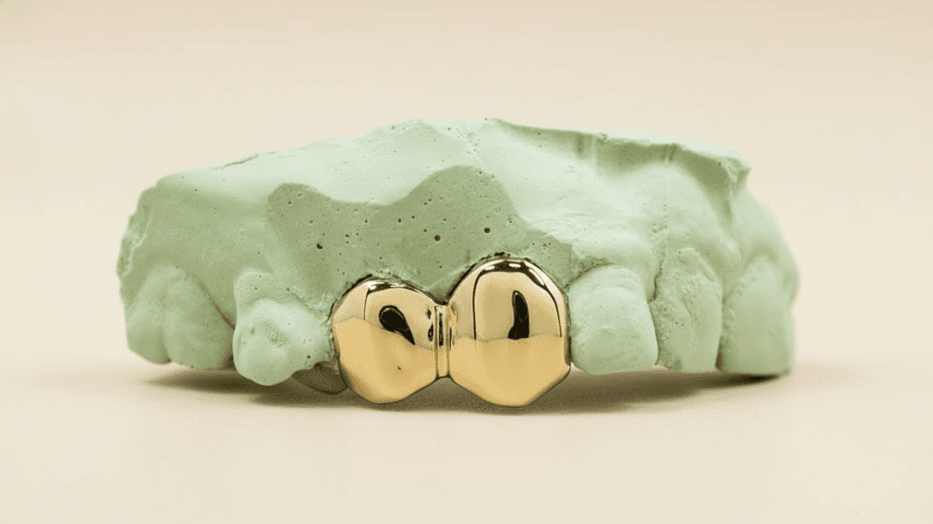 Solid Gold Double Cap Grillz